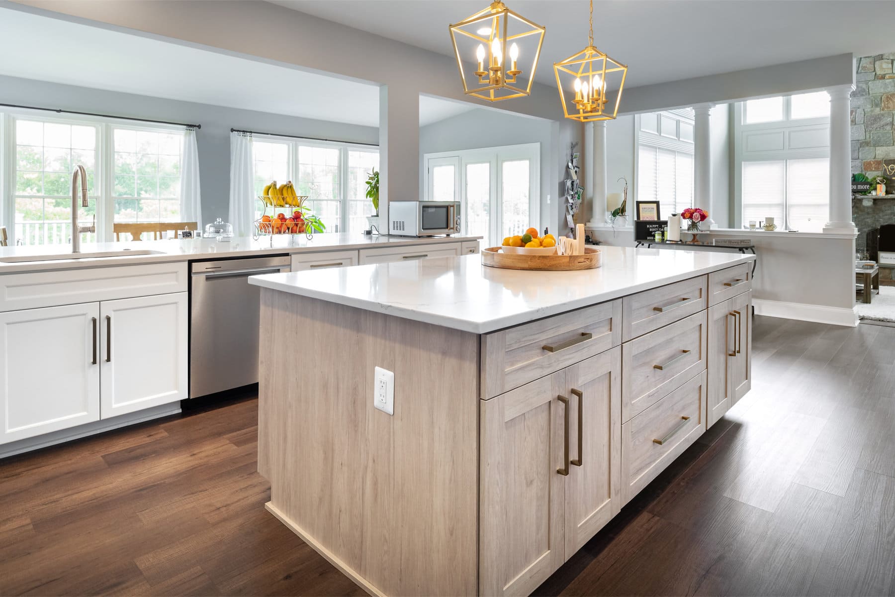 The open floorplan style kitchen allows for extra natural light.