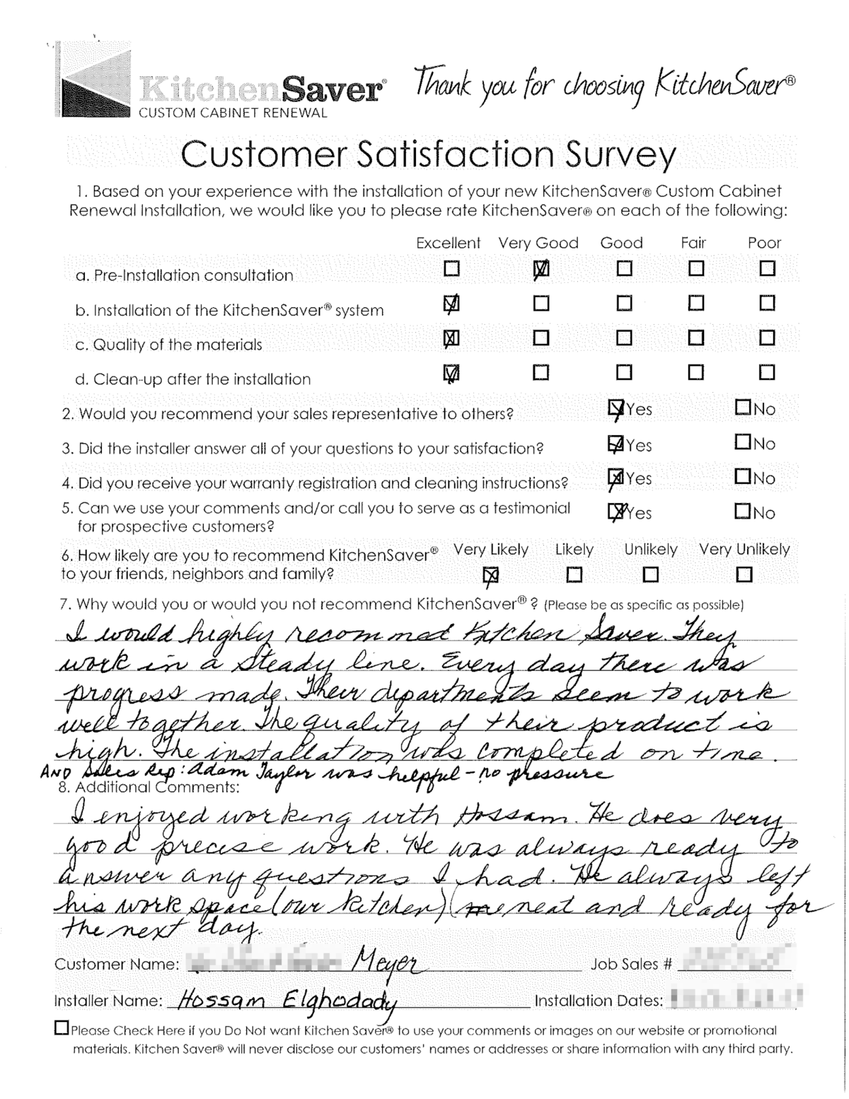 Meyer Testimonial Card